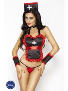 Passion Siena Krankenschwester-Kostüm, schwarz/rot