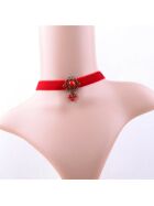 Halsband mit Anhänger, rot, onesize