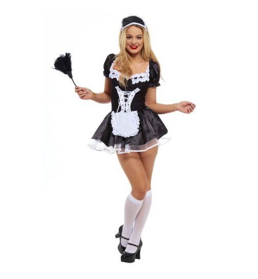 Dienstmädchen-Kostüm, schwarz/weiß