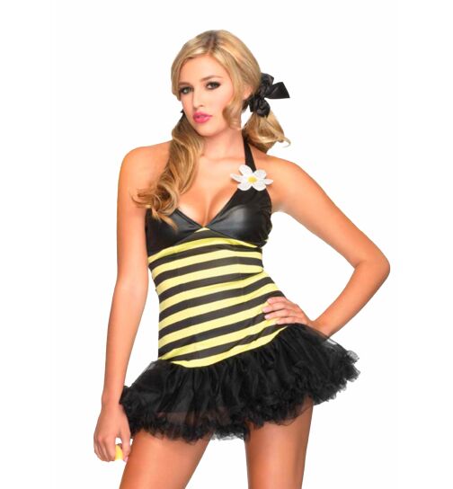 Daisy Bee Kostüm, gelb/schwarz, Gr.: S/M (36-38)
