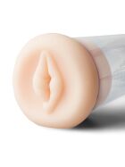 Manuelle Penispumpe mit Vaginaleingang und Vibration, transparent/schwarz