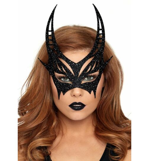 Leg Avenue Teufelsmaske mit Glitter, schwarz, onesize