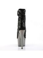 Pleaser Adore-1008SQ  - High Heel Stiefelette, 17cm, schwarz, Gr.: 35 (US 5)