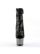 Pleaser Adore-1008SQ  - High Heel Stiefelette, 17cm, schwarz, Gr.: 37,5 (US 7)