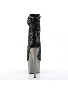 Pleaser Adore-1008SQ  - High Heel Stiefelette, 17cm, schwarz, Gr.: 37,5 (US 7)
