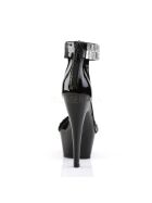 Pleaser Kiss-269RS - High Heel Sandalette, 15cm, schwarz, Gr.: 40 (US 9)