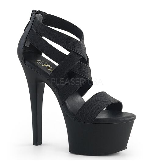 Pleaser Aspire-669 - High Heel Sandalette Kunstledersohle, 15cm, schwarz, Gr.: 37,5 (US 7)