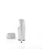 Pleaser Bejeweled-812RS - High Heel Pantolette, 20cm, klar, Gr.: 37,5 (US 7)