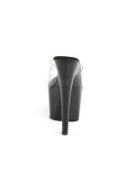 Pleaser Adore-701 - High Heel Pantolette, 18cm, schwarz/klar, Gr.: 37,5 (US 7)
