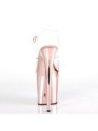 Pleaser Flamingo-808 - High Heel Sandalette, 20cm, roségold/klar, Gr.: 35 (US 5)