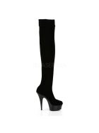 Pleaser Delight-3002 - High Heel Overknee Stiefel, 15cm, schwarz, Gr.: 38,5 (US 8)