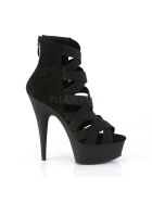 Pleaser Delight-600-24 - High Heel Sandalette, 15cm, schwarz, Gr.: 37,5 (US 7)