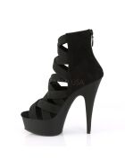 Pleaser Delight-600-24 - High Heel Sandalette, 15cm, schwarz, Gr.: 38,5 (US 8)