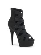 Pleaser Delight-600-24 - High Heel Sandalette, 15cm, schwarz, Gr.: 41 (US 10)