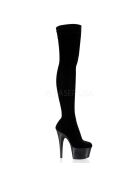 Pleaser Adore-3002 - High Heel Overknee Stiefel, 17cm, schwarz, Gr.: 37,5 (US 7)