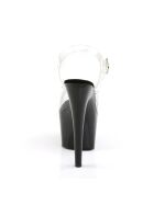 Pleaser-High Heel Sandalette, 18cm, schwarz/klar, Gr.: 35 (US 5)