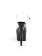 Pleaser-High Heel Sandalette, 18cm, schwarz/klar, Gr.: 37,5 (US 7)