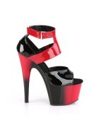 Pleaser High Heel Sandalette, 18cm, schwarz/rot, Gr.: 35 (US 5)