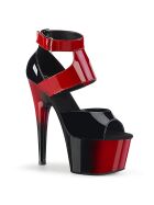 Pleaser High Heel Sandalette, 18cm, schwarz/rot, Gr.: 36 (US 6)