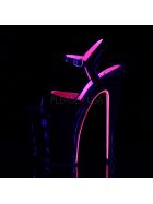 Pleaser Xtreme-809TT - High Heel Sandalette, 20cm, schwarz/pink, Gr.: 36 (US 6)