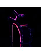 Pleaser Xtreme-809TT - High Heel Sandalette, 20cm, schwarz/pink, Gr.: 38,5 (US 8)