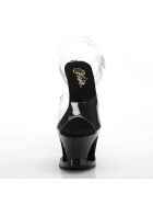 Pleaser - High Heel Sandalette, 18cm, schwarz/rot/klar, Gr.: 38,5 (US 8)