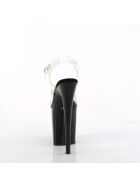 Pleaser-High Heel Sandalette, LED, 20cm, schwarz/klar/bunt, Gr.: 38,5 (US 8)
