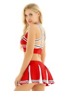 Cheerleader-Kostüm, rot/weiß
