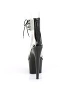 Pleaser-High Heel Sandalette, 17,5cm, schwarz/silber, Gr.: 35 (US 5)
