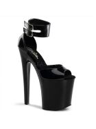 Pleaser Xtreme-875 - High Heel Sandalette, 20cm, schwarz, Gr.: 37,5 (US 7)