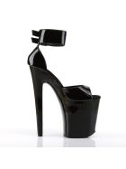 Pleaser Xtreme-875 - High Heel Sandalette, 20cm, schwarz, Gr.: 38,5 (US 8)