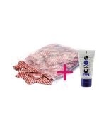 Set London Kondome mit Erdbeeraroma, 100 Stück und EROS-Gleitgel