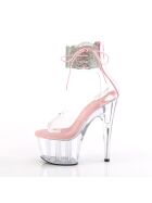 Pleaser-High Heel Sandalette, 17,5cm, babypink/klar, Gr.: 35 (US 5)