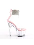 Pleaser-High Heel Sandalette, 17,5cm, babypink/klar, Gr.: 35 (US 5)