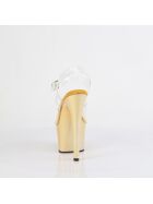 Pleaser - High Heel Sandalette, 18cm, gold/klar, Gr.: 35 (US 5)