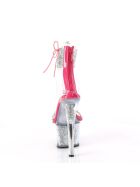 Pleaser-High Heel Sandalette, 17,5cm, pink/klar, Gr.: 35 (US 5)
