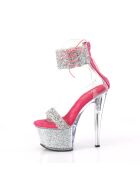 Pleaser-High Heel Sandalette, 17,5cm, pink/klar, Gr.: 36 (US 6)