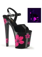 Pleaser - High Heel Sandalette, 20cm, schwarz/pink, Gr.: 36 (US 6)